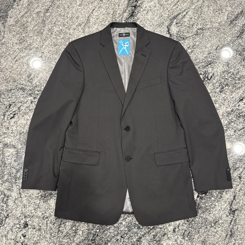 Marc Ecko Cut And Sew Sport Coat 40R Very Dark Gray Pin Stripe 2 Button 2 Vents